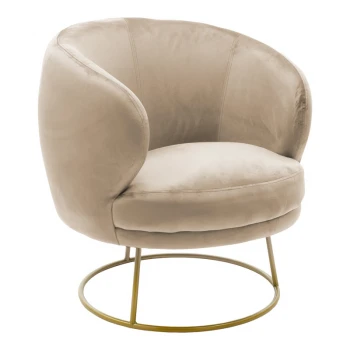 Armchair Rony pakoworld velvet beige 78x75x82cm