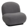Armchair Rosalie pakoworld dark grey teddy fabric-black base 85x82x77cm