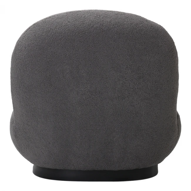 Armchair Rosalie pakoworld dark grey teddy fabric-black base 85x82x77cm