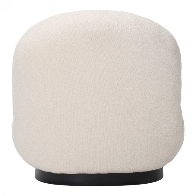 Πολυθρόνα Rosalie pakoworld μπουκλέ ύφασμα σε κρεμ απόχρωση με μαύρη βάση 85x82x77εκ