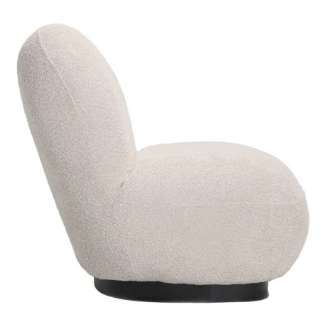 Armchair Rosalie pakoworld beige teddy fabric-black base 85x82x77cm