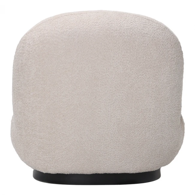 Πολυθρόνα Rosalie pakoworld μπουκλέ ύφασμα σε μπεζ απόχρωση με μαύρη βάση 85x82x77εκ