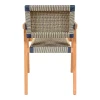 Πολυθρόνα Salama pakoworld σκελετός teak ξύλο σε φυσική απόχρωση και κρεμ-μαύρο pe σχοινί 57x60x85εκ
