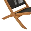 Foldable Seeal pakoworld armchair teak wood and pe rope in black shade 61x76x72cm