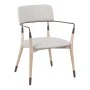 Armchair Sentana pakoworld metal-wood and beige-brown fabric 56.5x56x79cm