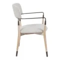 Armchair Sentana pakoworld metal-wood and beige-brown fabric 56.5x56x79cm
