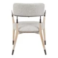 Armchair Sentana pakoworld metal-wood and beige-brown fabric 56.5x56x79cm