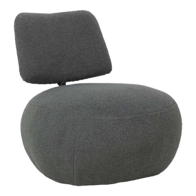 Stonie armchair pakoworld bouclé fabric anthracite 67x73x67cm