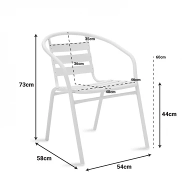 Πολυθρόνα Tade pakoworld μέταλλο λευκό 54x58x73εκ