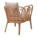 Armchair Tania pakoworld natural rattan-white pillow 76x76x76cm