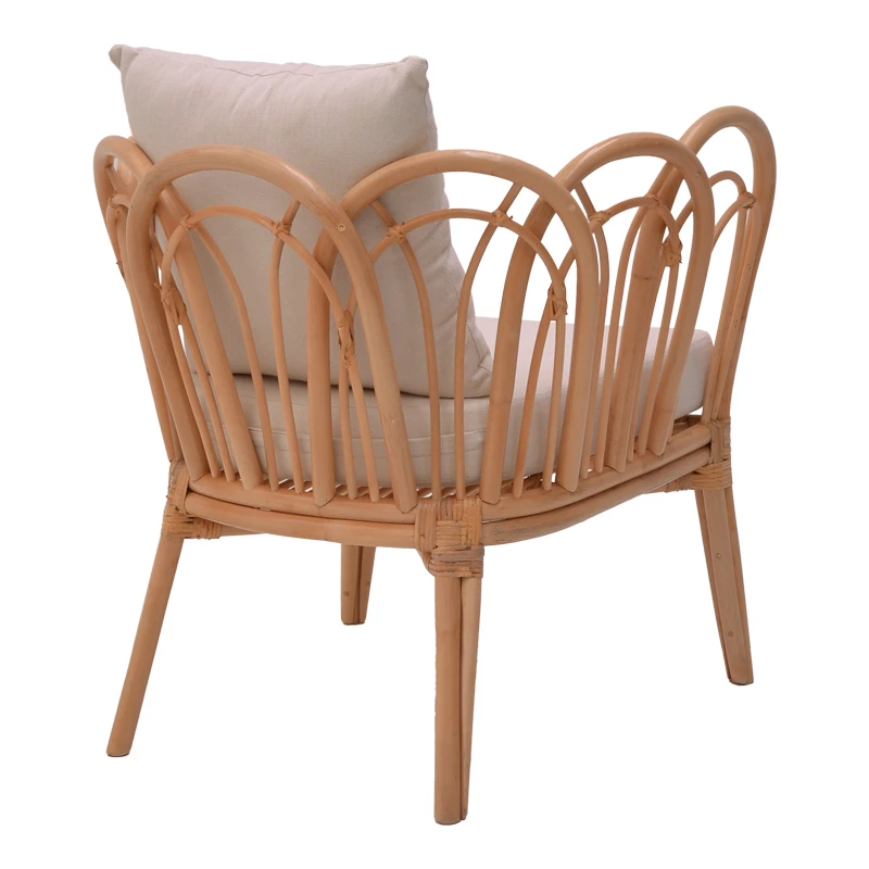 Armchair Tania pakoworld natural rattan-white pillow 76x76x76cm