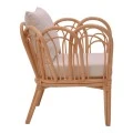 Armchair Tania pakoworld natural rattan-white pillow 76x76x76cm