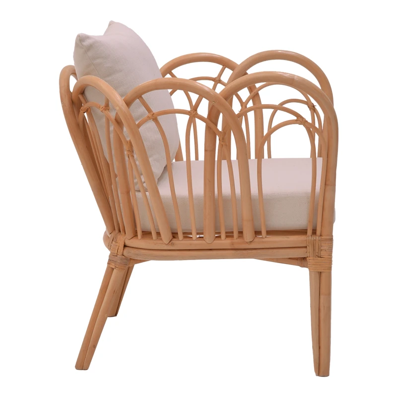 Armchair Tania pakoworld natural rattan-white pillow 76x76x76cm