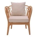 Armchair Tania pakoworld natural rattan-white pillow 76x76x76cm