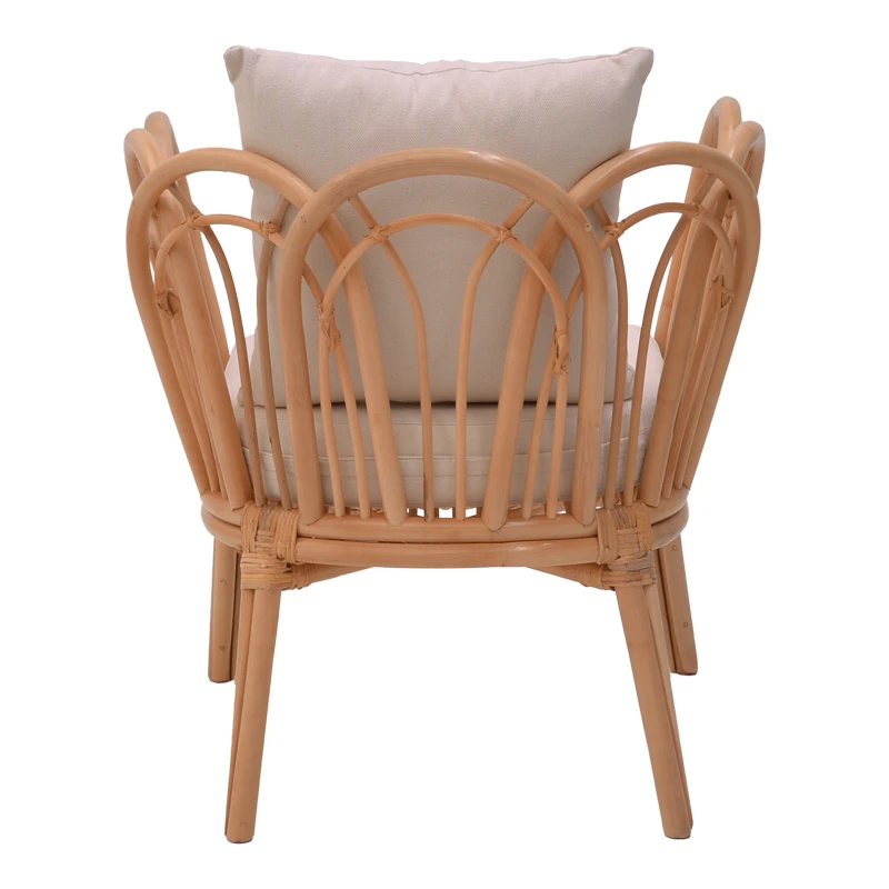 Armchair Tania pakoworld natural rattan-white pillow 76x76x76cm