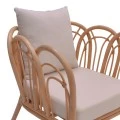 Armchair Tania pakoworld natural rattan-white pillow 76x76x76cm