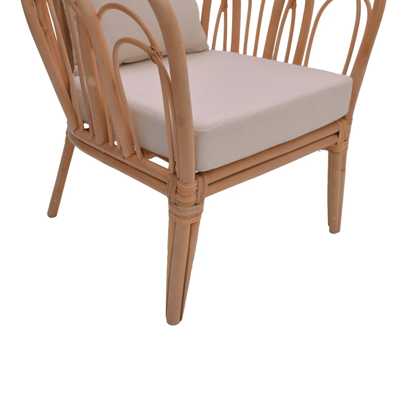 Armchair Tania pakoworld natural rattan-white pillow 76x76x76cm