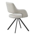 Rotating armchair Tate pakoworld light grey fabric with black metal legs 59x56.5x86.5cm