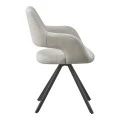 Rotating armchair Tate pakoworld light grey fabric with black metal legs 59x56.5x86.5cm