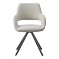 Rotating armchair Tate pakoworld light grey fabric with black metal legs 59x56.5x86.5cm