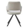 Rotating armchair Tate pakoworld light grey fabric with black metal legs 59x56.5x86.5cm