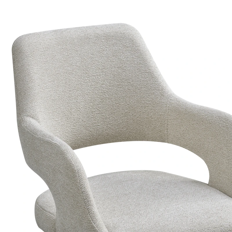 Rotating armchair Tate pakoworld light grey fabric with black metal legs 59x56.5x86.5cm