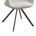 Rotating armchair Tate pakoworld light grey fabric with black metal legs 59x56.5x86.5cm