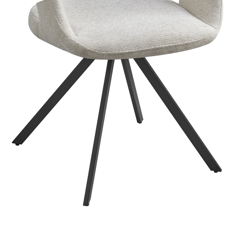 Rotating armchair Tate pakoworld light grey fabric with black metal legs 59x56.5x86.5cm