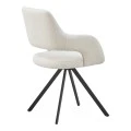 Rotating armchair Tate pakoworld beige fabric with black metal legs 59x56.5x86.5cm