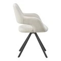Rotating armchair Tate pakoworld beige fabric with black metal legs 59x56.5x86.5cm