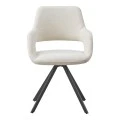 Rotating armchair Tate pakoworld beige fabric with black metal legs 59x56.5x86.5cm