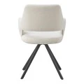 Rotating armchair Tate pakoworld beige fabric with black metal legs 59x56.5x86.5cm