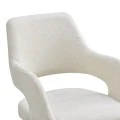 Rotating armchair Tate pakoworld beige fabric with black metal legs 59x56.5x86.5cm