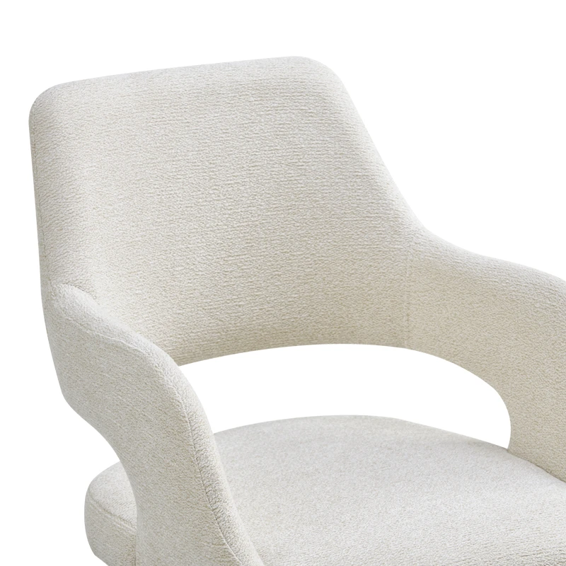 Rotating armchair Tate pakoworld beige fabric with black metal legs 59x56.5x86.5cm