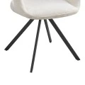 Rotating armchair Tate pakoworld beige fabric with black metal legs 59x56.5x86.5cm