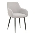 Armchair Telia pakoworld light grey fabric-black metal 60x54x85cm