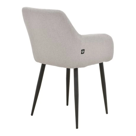 Armchair Telia pakoworld light grey fabric-black metal 60x54x85cm
