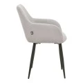 Armchair Telia pakoworld light grey fabric-black metal 60x54x85cm