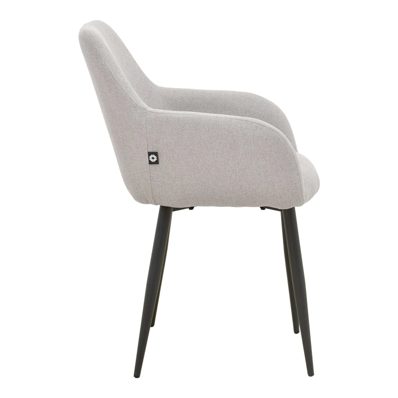 Armchair Telia pakoworld light grey fabric-black metal 60x54x85cm