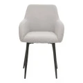 Armchair Telia pakoworld light grey fabric-black metal 60x54x85cm
