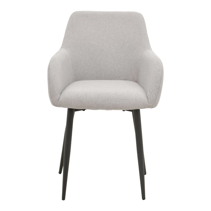 Armchair Telia pakoworld light grey fabric-black metal 60x54x85cm