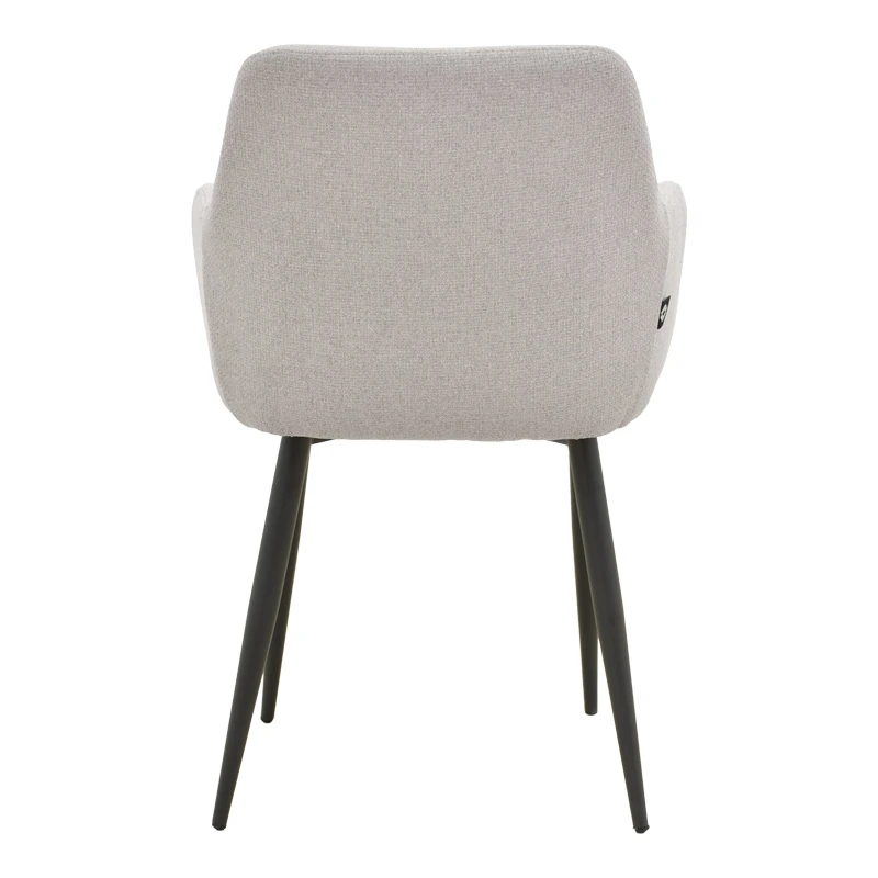 Armchair Telia pakoworld light grey fabric-black metal 60x54x85cm