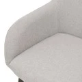 Armchair Telia pakoworld light grey fabric-black metal 60x54x85cm