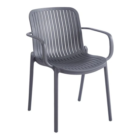 Teragi stackable armchair pakoworld pp with UV protection anthracite 59x57x82cm