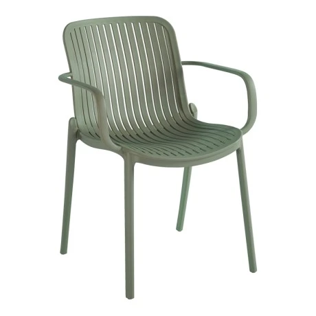 Teragi stackable armchair pakoworld pp with UV protection olive green 59x57x82cm