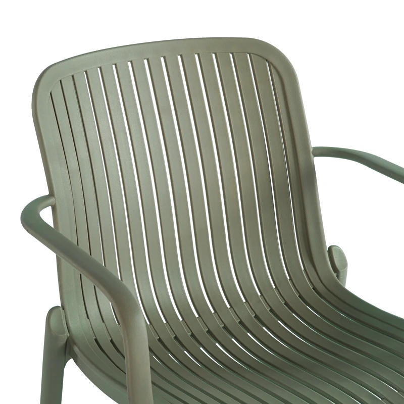 Teragi stackable armchair pakoworld pp with UV protection olive green 59x57x82cm
