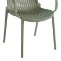 Teragi stackable armchair pakoworld pp with UV protection olive green 59x57x82cm