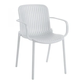 Πολυθρόνα Teragi στοιβαζόμενη pakoworld pp με UV protection λευκή 59x57x82εκ