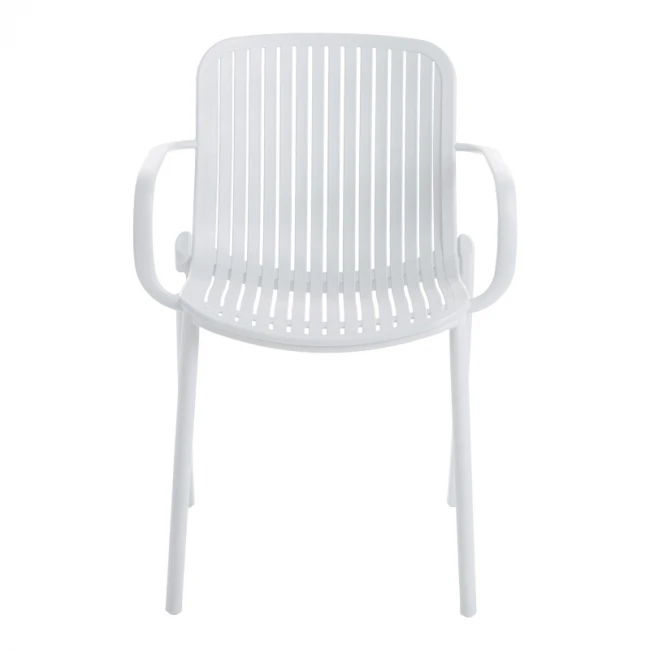 Πολυθρόνα Teragi στοιβαζόμενη pakoworld pp με UV protection λευκή 59x57x82εκ