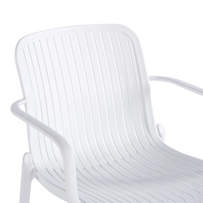 Πολυθρόνα Teragi στοιβαζόμενη pakoworld pp με UV protection λευκή 59x57x82εκ